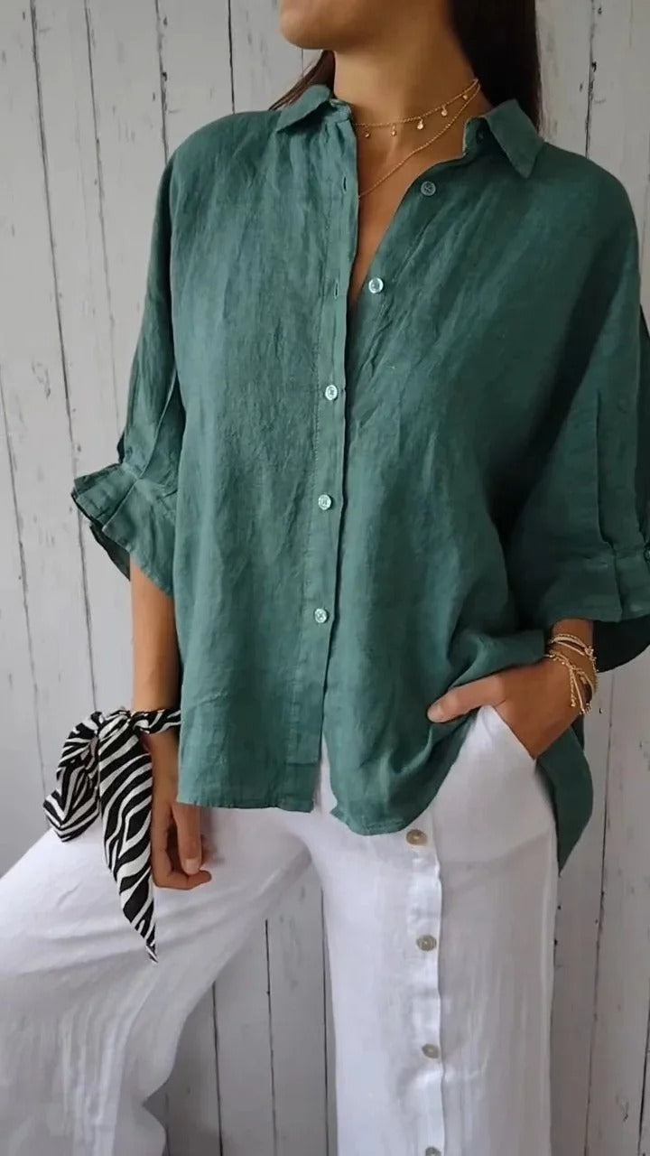 Camicia Leggera con Bottoni per Donna